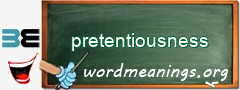 WordMeaning blackboard for pretentiousness